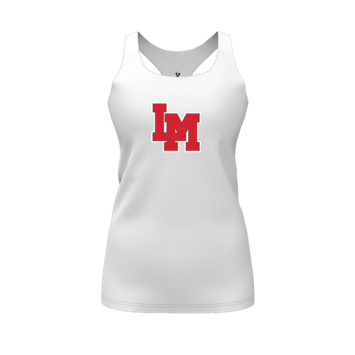 [FT0TRBWH-FYS-LOGO1] Decker Racerback Tank Top (Female Youth S, White, Logo 1)