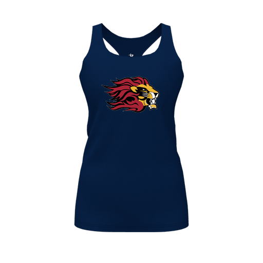 [FT0TRBNV-FYS-LOGO2] Decker Racerback Tank Top (Female Youth S, Navy, Logo 2)