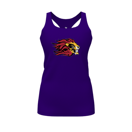 [FT0TRBPP-FYS-LOGO2] Decker Racerback Tank Top (Female Youth S, Purple, Logo 2)