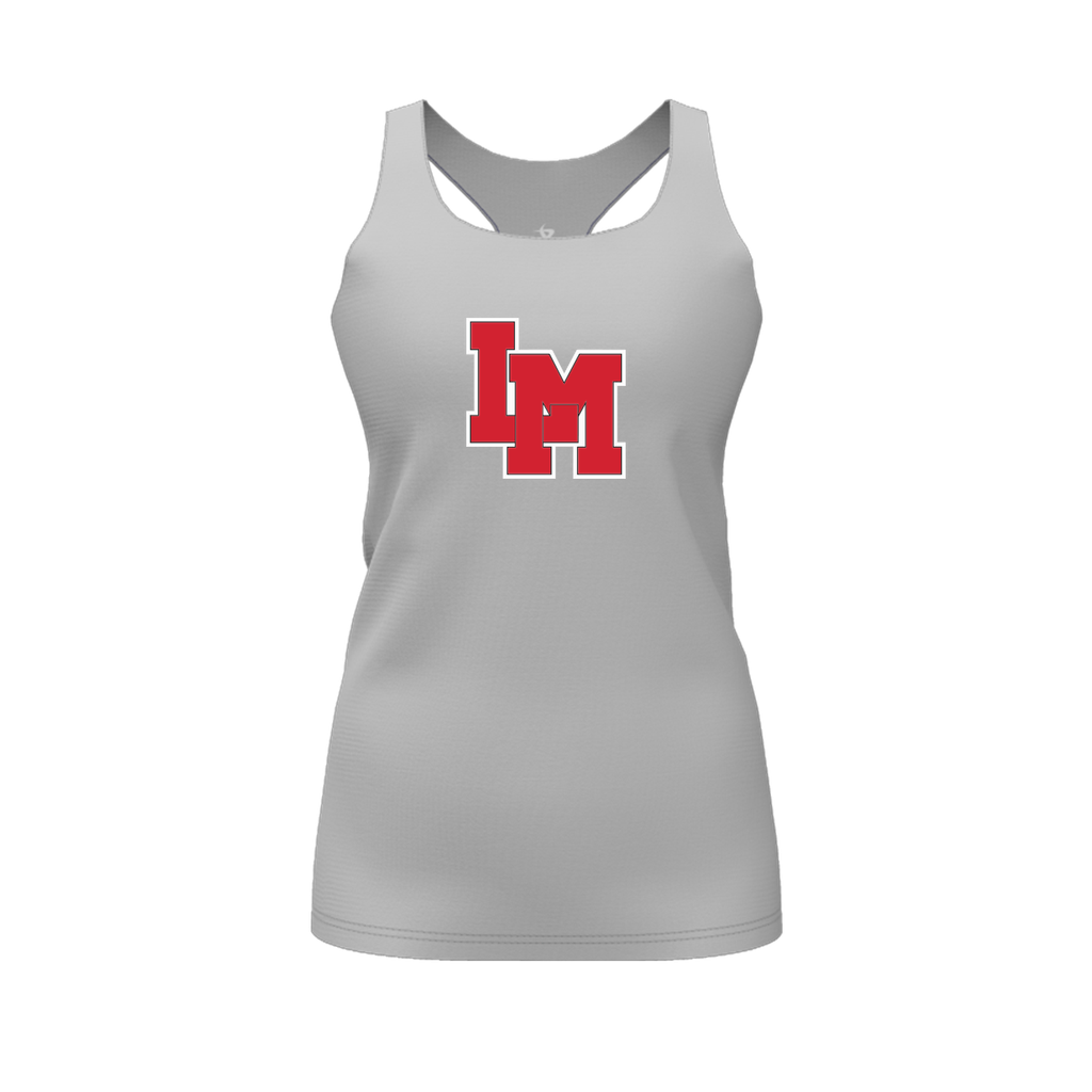 [FT0TRBGY-FYS-LOGO1] Decker Racerback Tank Top (Gray, Female Youth S, Logo 1)