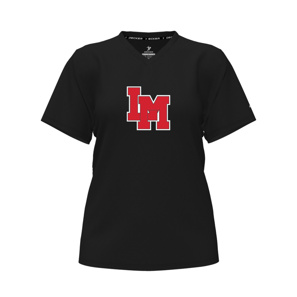[CUS-DFW-TEES-PER-CNK-LSL-BLK-FYXS-LOGO1] Decker Performance T-Shirt (Crew Neck, Long Sleeve, Black, Female Youth XS, Logo 1)