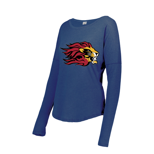 [FTLCUBRY-FAXS-LOGO2] Decker Women's Tri-Blend T-Shirt - Long Sleeve (Female Adult XS, Royal, Logo 2)